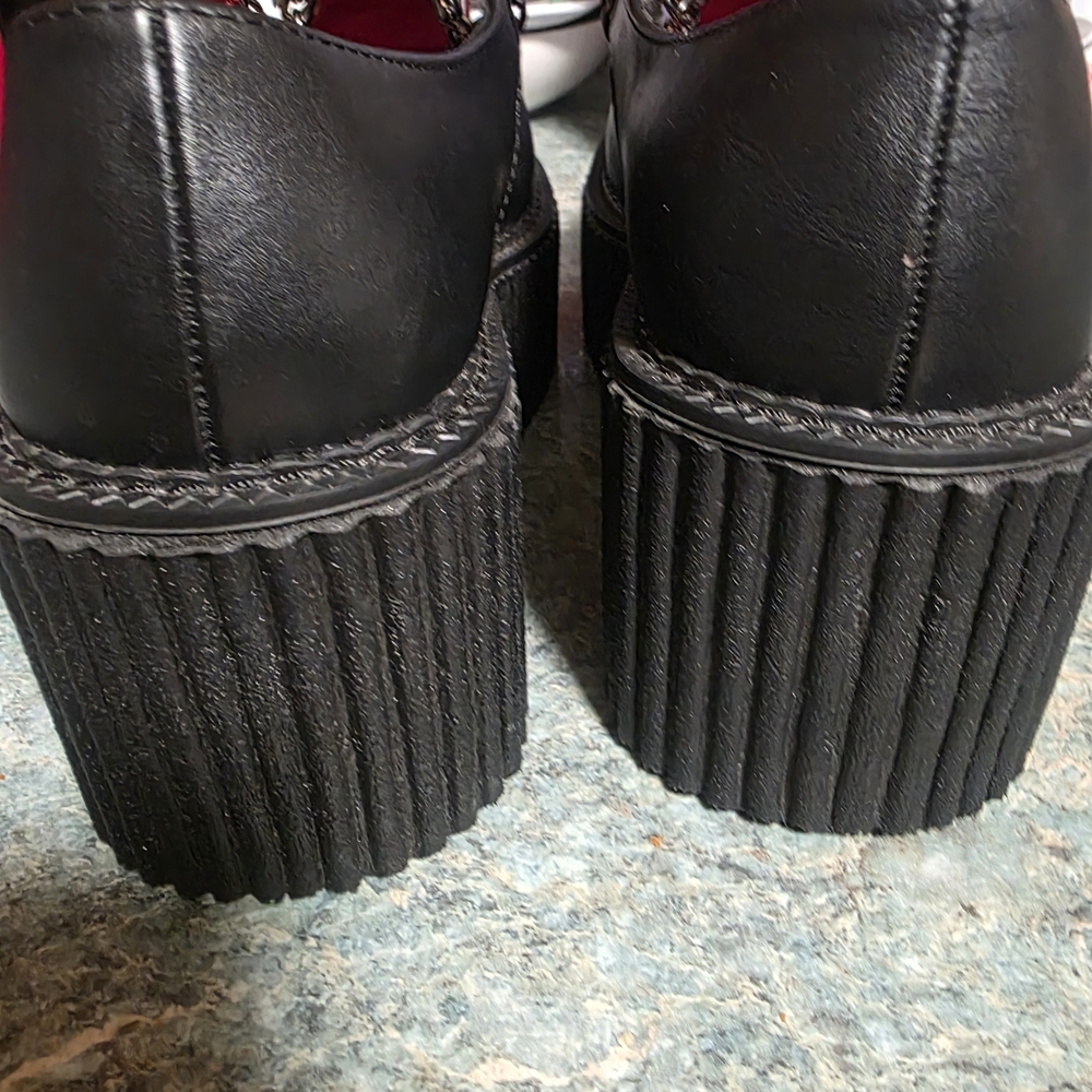 Black Studded Chain Loafers - Picture 3 of 6